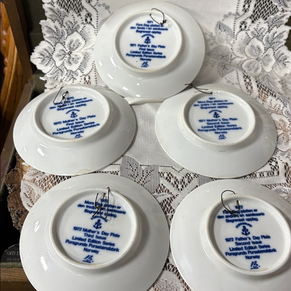 vintage Porsgrund of Norway Mother's Day and Father's Day plates - Picture 4 of 5